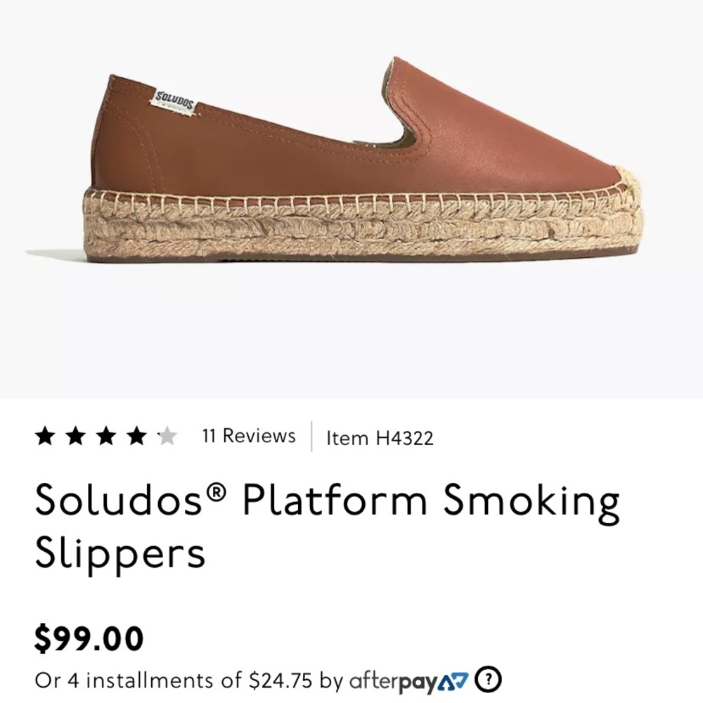 Soludos platform smoking slipper tan